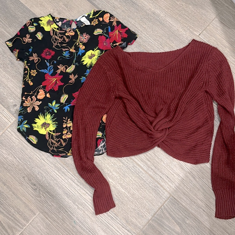 2 piece blouse and sweater